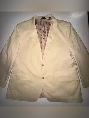 Nautica Men’s Tan Blazer 48R Khaki Preppy Lightweight Sport Coat